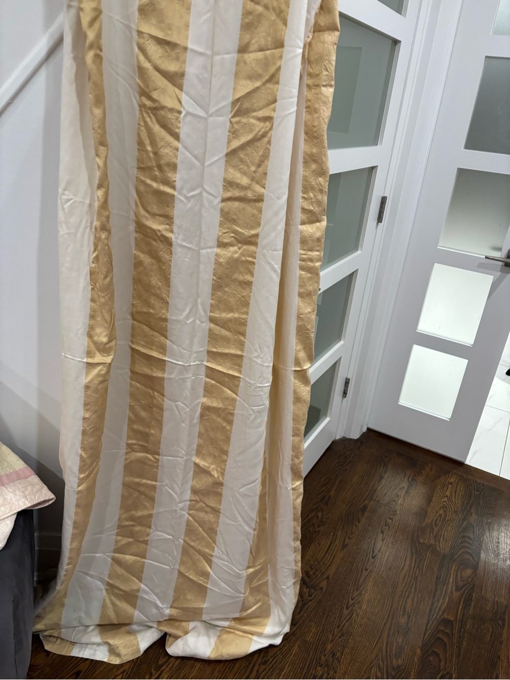 Set of 4 100% silk  Cream and Gold Panels - Timeless Window Drapery